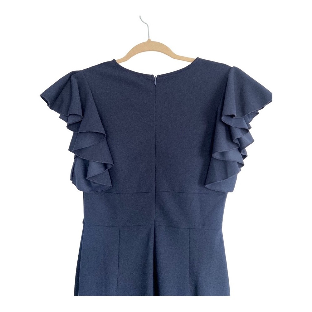 Knitee Women’s V Neck Ruffle Sleeves Cocktail Party Pencil Formal Dress Medium - Picture 3 of 7